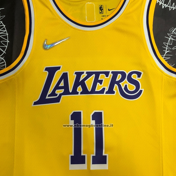 Maglia Los Angeles Lakers Kyrie Irving #11 75th Anniversary 2021-22 Giallo